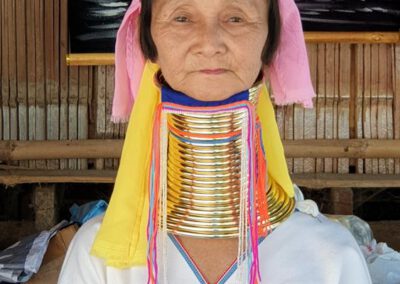 Thailand 2019, Kayan-Frau im Dorf Baan Tong Luang bei Chiang Mai