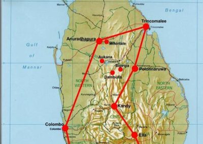 Sri Lanka 2017, Route