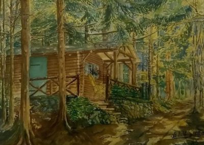 Gustav Diehl: Hütte im Wald