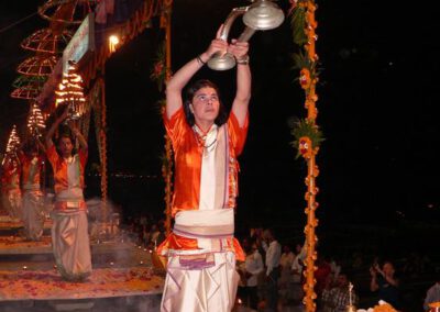 Zentral-Indien 2009, Varanasi, ganga-aarti-Zeremonie